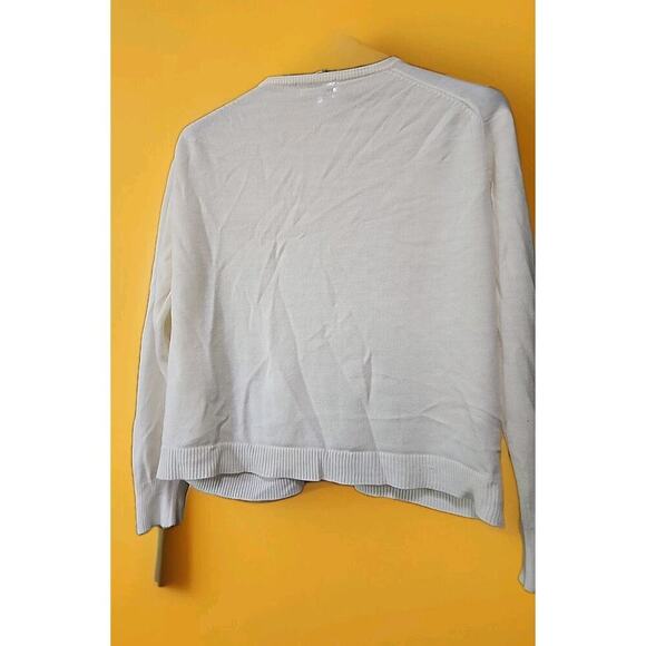 REP OF KOREA 50's 100% Virgin Acrylic Flower Embroidered Cardigan Small A99 - Picture 4 of 6